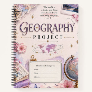 Persoonlijk Geografie Project Notitieboek Vintag