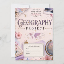 Persoonlijk Geografie Project uitnodiging Vintage