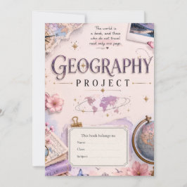 Persoonlijk Geografie Project uitnodiging Vintage
