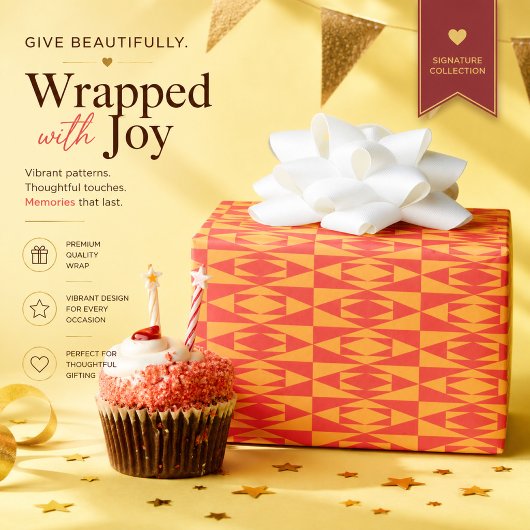 Persoonlijk geometrisch cadeauverpakkings papier
