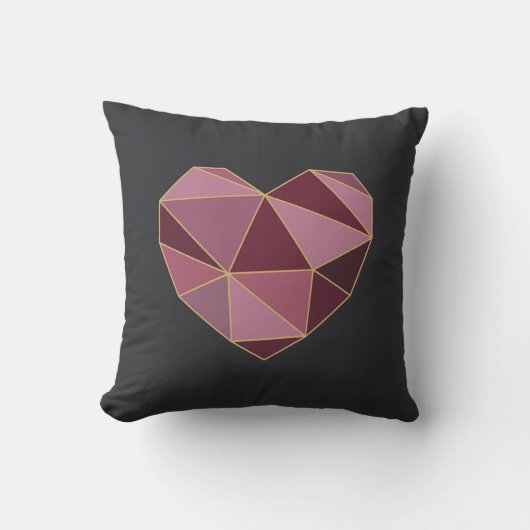 Persoonlijk geometrisch hart vierkante kussen (Voorkant)