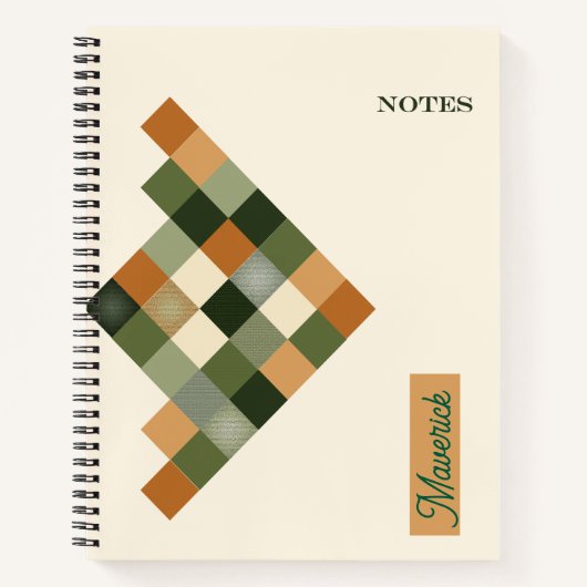 Persoonlijk geometrisch notitieboek – Aardtinten (Voorkant)