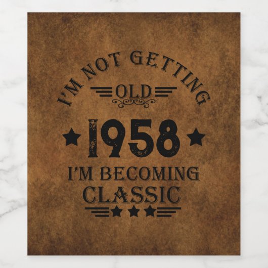 Persoonlijk georganiseerd 65e verjaardagsfeest in  wijn etiket (Enkel label)