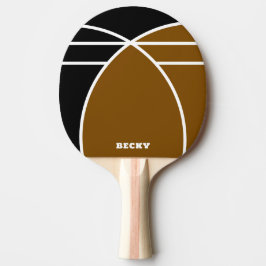 Persoonlijk gepersonaliseerd bruin en zwart pingpo tafeltennisbatje