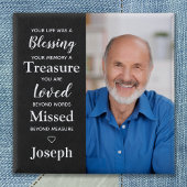 Persoonlijk gepersonaliseerd herdenkingsgedicht Fo Vierkante Button 5,1 Cm