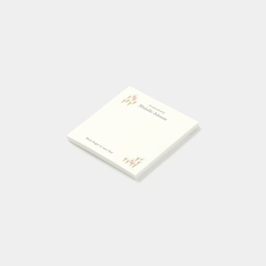 , persoonlijk gepersonaliseerd ijzerklemtoon post-it® notes (Schuin)