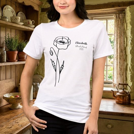Persoonlijk gepersonaliseerd pensioenpapaver  t-shirt