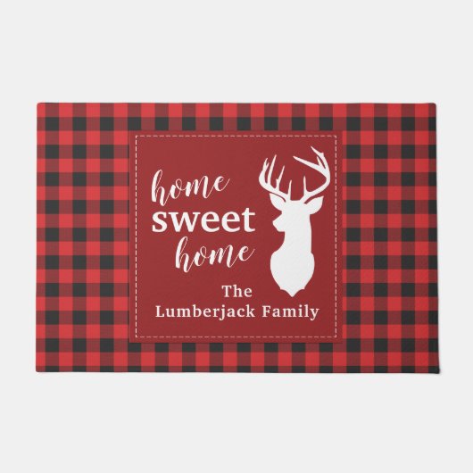 Persoonlijk gepersonaliseerde Lumberjack met kerst Deurmat (Voorkant)