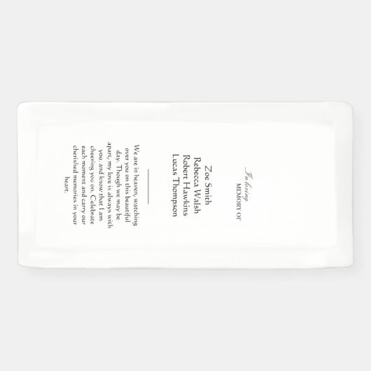 Persoonlijk gereserveerd herdenkingsteken van stof spandoek (Horizontaal)