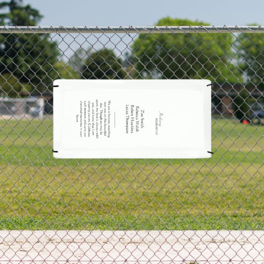 Persoonlijk gereserveerd herdenkingstofbord spandoek (Insitu)