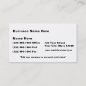 Persoonlijk gericht-2-krachtindustrie visitekaartje (Achterkant)