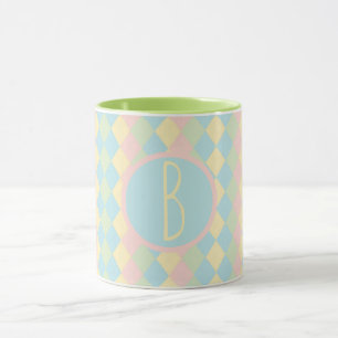 Persoonlijk geruite argyle lente pastel gekleurd p mok