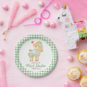 Persoonlijk geruite lammetje mijn eerste Pasen Papieren Bordje (Feest)