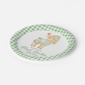 Persoonlijk geruite lammetje mijn eerste Pasen Papieren Bordje (Gekanteld)