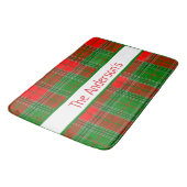 Persoonlijk geruite rode en groene tartan plaid badmat (Gekanteld)