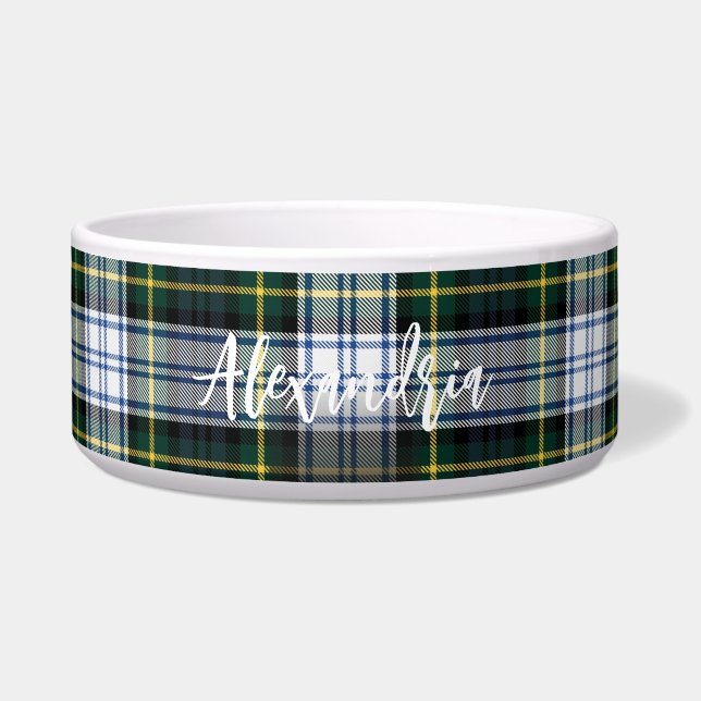 Persoonlijk geruite rustieke Clan Gordon Tartan Voerbakje (Voorkant)