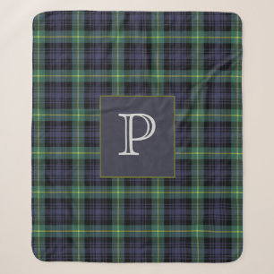 Persoonlijk geruite tartan geruite monogram sherpa deken