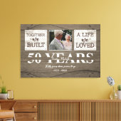Persoonlijk geschenk 50 jaar jubileum voor ouders canvas afdruk (Insitu (Woonkamer))