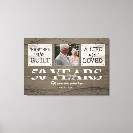 Persoonlijk geschenk 50 jaar jubileum voor ouders canvas afdruk (Voorkant)