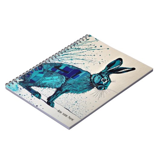 PERSOONLIJK GESCHENK - Abstracte Blauwe Haas | Not Notitieboek (Linkerzijde)