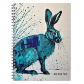 PERSOONLIJK GESCHENK - Abstracte Blauwe Haas | Not Notitieboek (Voorkant)