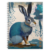 PERSOONLIJK GESCHENK - Blue Art Hare | Notitieboek (Voorkant)