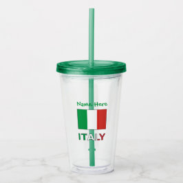 Persoonlijk Geschenk Italiaanse Vlag Republiekdag  Acryl Drinkbeker