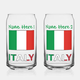 Persoonlijk Geschenk Italiaanse Vlag Republiekdag  Blikvorm Glas