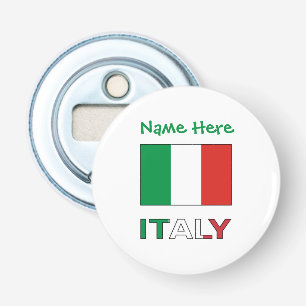 Persoonlijk Geschenk Italiaanse Vlag Republiekdag  Button Flesopener