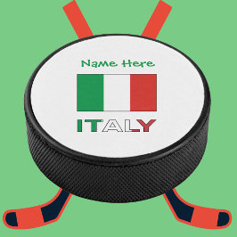 Persoonlijk Geschenk Italiaanse Vlag Republiekdag Hockey Puck