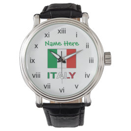 Persoonlijk Geschenk Italiaanse Vlag Republiekdag  Horloge