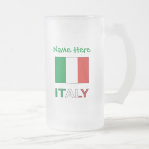 Persoonlijk geschenk Italiaanse Vlag Republiekdag Matglas Bierpul