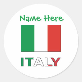 Persoonlijk Geschenk Italiaanse Vlag Republiekdag  Ronde Sticker