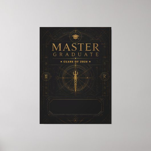 Persoonlijk Geschenk Master Afgestudeerde 2026 Canvas Afdruk (Voorkant)