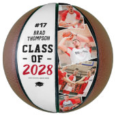 Persoonlijk geschenk met basketbalfoto voor afstud basketbal (Verticaal)