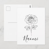 Persoonlijk geschenk met de geboortebloem van juni briefkaart (Voorkant / Achterkant)