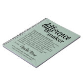 Persoonlijk geschenk met definitie van Verschil Ma Notitieboek (Linkerzijde)