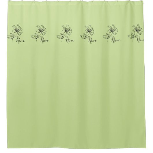 Persoonlijk geschenk met geboemtebloem kamperfoeli douchegordijn (Voorkant)