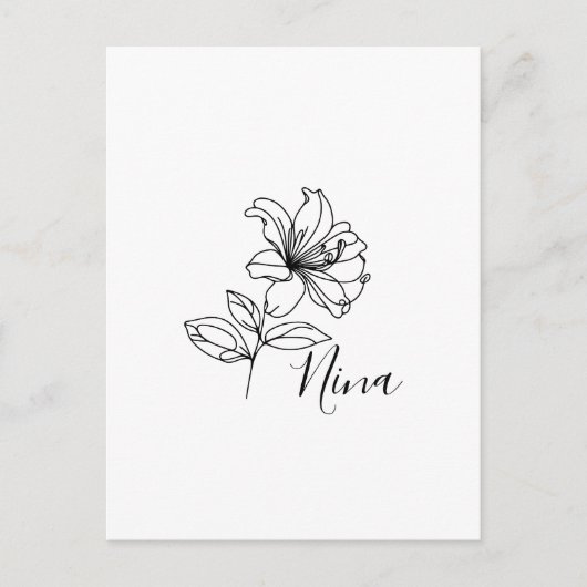 Persoonlijk geschenk met geboortebloem Kamperfoeli Briefkaart (Voorkant)