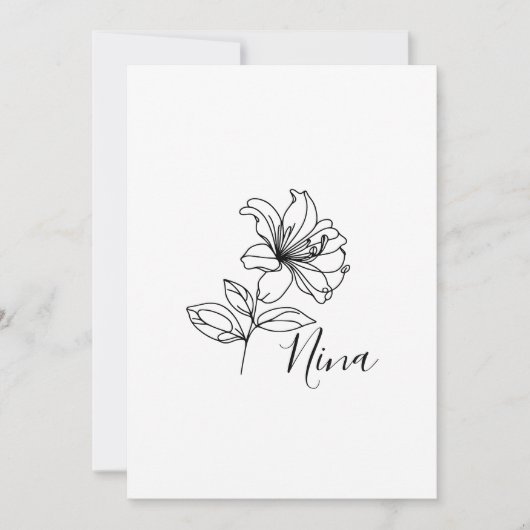 Persoonlijk geschenk met geboortebloem Kamperfoeli Kaart (Voorkant)