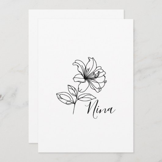 Persoonlijk geschenk met geboortebloem van de Juni Kaart (Voorkant / Achterkant)