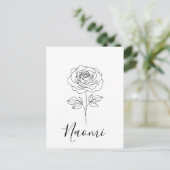 Persoonlijk Geschenk met June Roos Geboortebloem v Briefkaart (Staand voorkant)