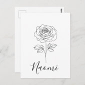 Persoonlijk Geschenk met June Roos Geboortebloem v Briefkaart (Voorkant / Achterkant)