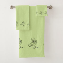 Persoonlijk geschenk met Juni Kamperfoelie geboort Bad Handdoek