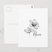 Persoonlijk geschenk met Juni Kamperfoelie geboort Briefkaart (Voorkant / Achterkant)