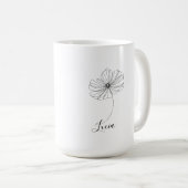 Persoonlijk geschenk met oktober Cosmos geboortebl Koffiemok (Voorkant rechts)