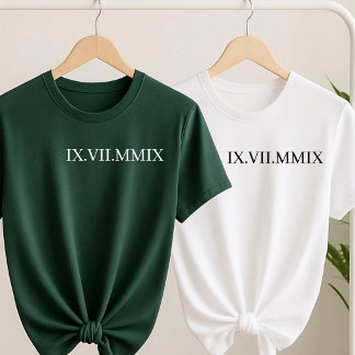 Persoonlijk geschenk met Romeinse cijfers jubileum T-shirt