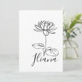 Persoonlijk geschenk met waterlelie geboortebloem  kaart (Staand voorkant)