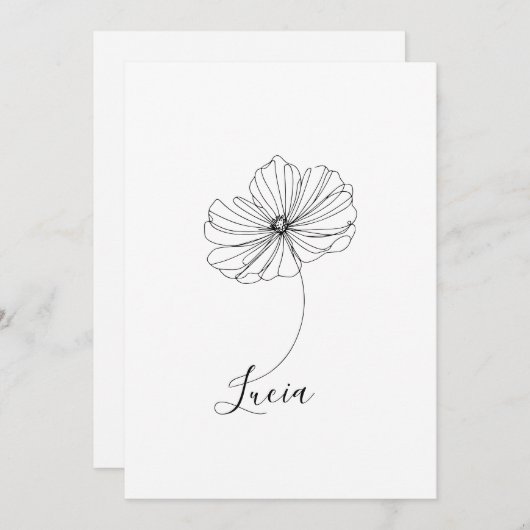 Persoonlijk geschenk oktober Cosmos geboortebloem Kaart (Voorkant / Achterkant)