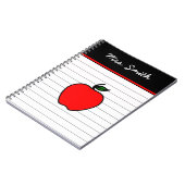 Persoonlijk geschenk rode appel notitieboek voor l (Linkerzijde)